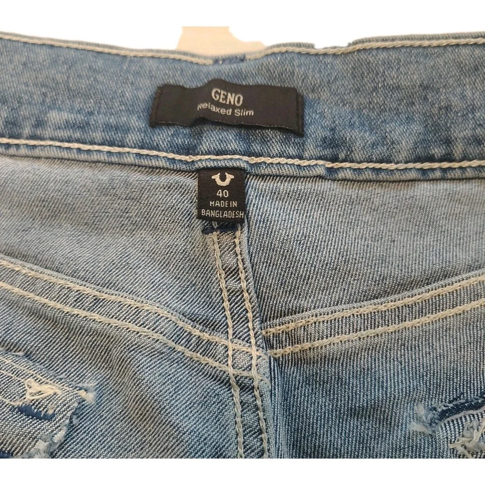True Religion Geno SN Flap Slim Light Idyllic Wash‎ 40x32 Relaxed Slim Jean A4